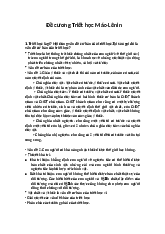 Đề cương ôn tập Triết học Mác - Lênin | Trường Đại học Thủy Lợi