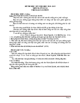 TOP 20 Đề thi học kỳ 1 Ngữ Văn 12 (có đáp án)