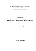 Bài giảng Phương trình đạo hàm riêng | Đại học Sư phạm Hà Nội 2