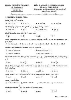 Đề thi học kì 2 Toán 12 năm 2020 – 2021 trường THPT Lý Thường Kiệt – TP HCM