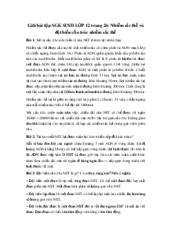 Giải bài tập SGK Sinh học lớp 12 bài 5: Nhiễm sắc thể và đột biến cấu trúc nhiễm sắc thể
