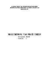 MÔI TRƯỜNG VÀ PHÁT TRIỂN (Môn Học: DIA) - Tóm Tắt Nội Dung Cơ Bản