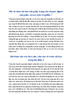 Nêu tình cảm, cảm xúc về nhân vật bác nông dân trong câu chuyện Người nông dân và con chim ưng | Tập làm văn 4