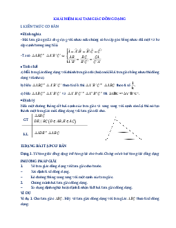 Chuyên đề khái niệm hai tam giác đồng dạng