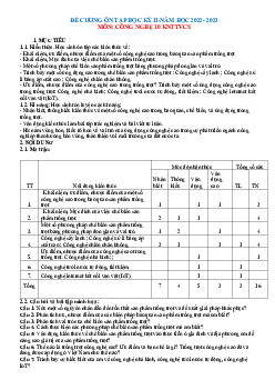 Đề cương ôn tập học kì 2 môn Công nghệ 10 sách Kết nối tri thức với cuộc sống