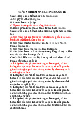 Trắc nghiệm: Marketing quốc tế | Đại học Tây Đô