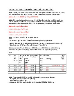 Bài tập tính thuế VAT | Kinh tế học đại cương | Đại học Khoa học Xã hội và Nhân văn, Đại học Quốc gia Thành phố HCM