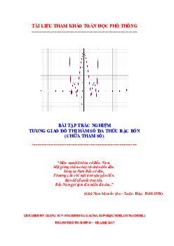 131 bài tập trắc nghiệm tương giao đồ thị hàm số đa thức bậc bốn (chứa tham số) – Lương Tuấn Đức Toán 12