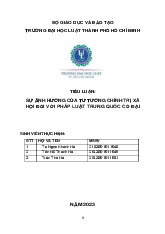 TIỂU LUẬN: SỰ ẢNH HƯỞNG CỦA TƯ TƯỞNG CHÍNH TRỊ XÃ HỘI ĐỐI VỚI PHÁP LUẬT TRUNG QUÓC CỔ ĐẠI