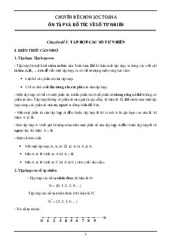 Chuyên đề ôn tập và bổ túc về số tự nhiên toán 6