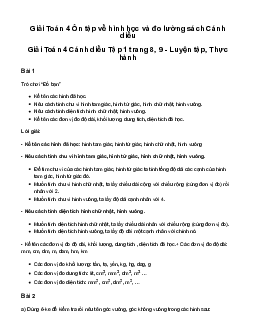 Giải Toán lớp 4 Bài 2: Ôn tập về hình học và đo lường Cánh diều