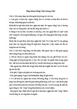 Soạn văn 6:  Soạn bài Thực hành tiếng Việt (trang 118) | Ngữ văn 6 | Kết nối tri thức