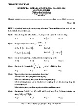 Đề giữa kỳ 1 Toán 11 năm 2025 – 2026 trường THPT Tây Thạnh – TP HCM