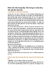 Phân tích tâm trạng Xúy Vân trong vở chèo Xúy Vân giả dại siêu hay