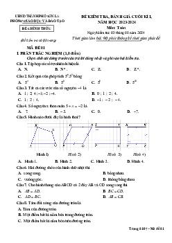 Đề cuối học kì 1 Toán 6 năm 2023 – 2024 phòng GD&ĐT thành phố Sơn La