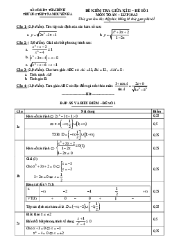 Đề thi giữa kì 2 Toán 10 năm 2020 – 2021 trường Nam Duyên Hà – Thái Bình