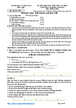 Đề thi chọn học sinh giỏi cấp tỉnh lớp 9 THCS năm học 2015-2016 môn Tiếng Anh tỉnh Phú Thọ