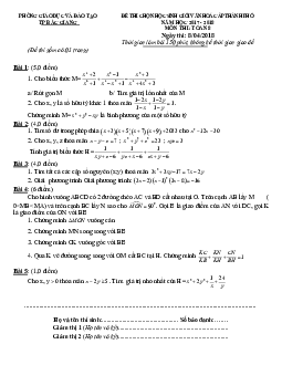 Đề HSG Toán 8 cấp thành phố năm 2017 – 2018 phòng GD&ĐT TP Bắc Giang