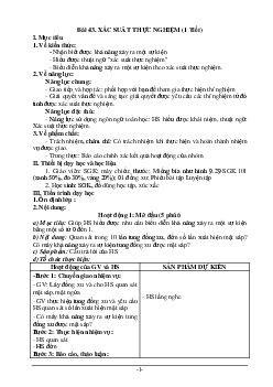 BÀI 43. XÁC SUẤT THỰC NGHIỆM (1 TIẾT) | Bài giảng  Toán 6 | Kết nối tri thức