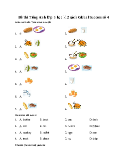 Đề thi Tiếng Anh lớp 3 học kì 2 sách Global Success số 4