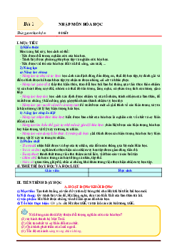 Giáo án môn hóa lớp 10 sách cánh diều học kỳ 1