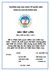 Phân tích quan điểm của triết học Mác - Lênin về mối quan hệ biện chứng giữa vật chất và ý thức. Vận dụng quan điểm này trong việc lập dự án nâng cao nhận thức cho giới trẻ về lịch sử Việt Nam hiện nay | Bài tập lớn môn triết học mác - lênin