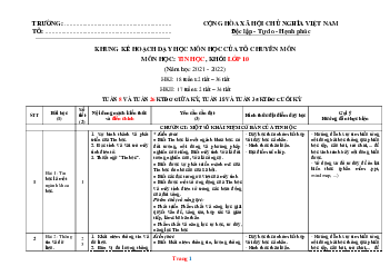 Kế hoạch dạy học môn Tin lớp 10,11,12 theo CV 4040
