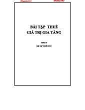BT thuế GTGT - Bài tập và giải pháp thuế giá trị gia tăng