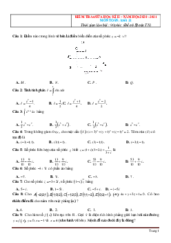 Đề kiểm tra toán 12 giữa học kỳ 2 năm học 2020-2021 có đáp án (đề 2)