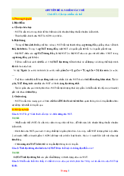 Đề cương môn Sinh học 9 phần Nhiễm sắc thể (có đáp án)