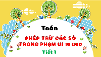 Giáo án điện tử Toán 3 Chương 3 Cánh diều: Phép trừ trong phạm vi 100 000 (tiết 1)