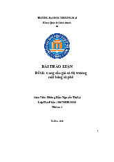 Phân Tích Cung-Cầu & Giá Cả Thị Trường Cà Phê | Bài thảo luận kinh tế vi mô