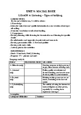 LESSON 5: Listening – Types of bullying | UNIT 9: SOCIAL ISSUE ĐH Hải Phòng