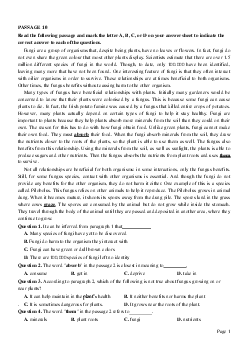 PASSAGE 10_Theme 1. Environment and Nature (Môi trường và thế giới tự nhiên)