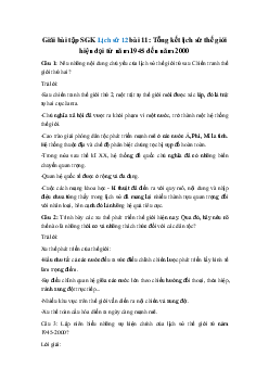 Giải bài tập SGK Lịch Sử 12 bài 11: Tổng kết lịch sử thế giới hiện đại từ năm 1945 đến năm 2000