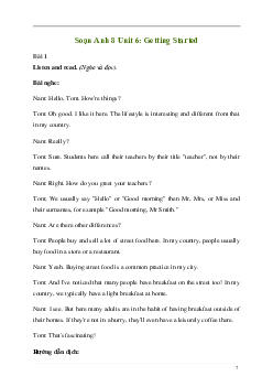 Giải Tiếng Anh 8 Unit 6: Getting Started | Kết nối tri thức