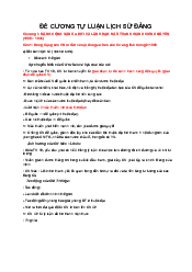 Đề cương tự luận môn Lịch sử Đảng | Đại Học Hà Nội