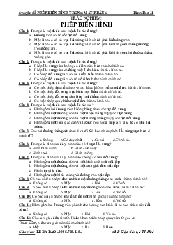 Top 100 câu trắc nghiệm phép biến hình trong mặt phẳng – Lê Bá Bảo