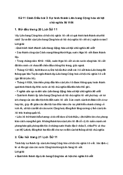 Sử 11 Cánh Diều bài 3: Sự hình thành Liên bang Cộng hòa xã hội chủ nghĩa Xô Viết