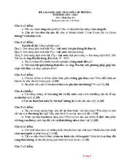 Đề thi HSG cấp trường năm 2021-2022 môn sinh 11 (có đáp án và lời giải chi tiết)