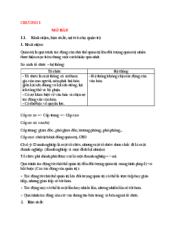 Tóm tắt đề cương Quản trị học đại cương  (từ chương 1-5)