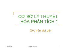 Giáo trình cơ sở lý thuyết hóa phân tích 1 | Trường Đại học Y Dược Cần Thơ