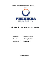Bài báo cáo thu hoạch địa lý du lịch | Trường Đại học Phenikaa