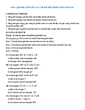 Tóm tắt lý thuyết và các dạng bài tập quan hệ giữa các yếu tố trong một tam giác