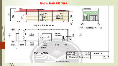 Giáo án điện tử Công nghệ 8 Bài 5 Kết nối tri thức: Bản vẽ nhà