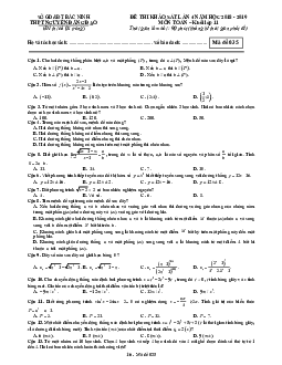 Đề khảo sát Toán 11 lần 4 năm 2018 – 2019 trường Nguyễn Đăng Đạo – Bắc Ninh