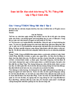 Soạn bài Em đọc sách báo trang 75, 76 | Tiếng Việt Lớp 3 Tập 2 Cánh diều