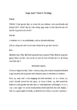 Giải Tiếng Anh 7 Unit 3: Writing | Friends Plus