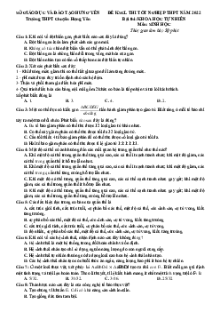 Đề thi thử THPT Quốc gia 2022 môn Sinh học trường THPT Chuyên Hưng Yên