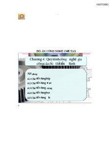 Chương 4: Quy trình công nghệ gia công chi tiết điển hình | Công nghệ chế tạo trong cơ khí